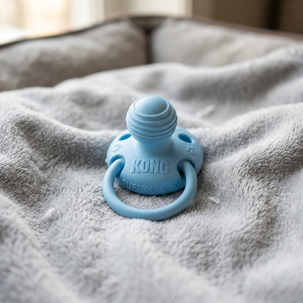 KONG Puppy Binkie light blue teething toy